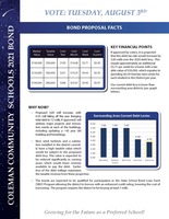 Vote Aug. 3, 2021 on Coleman Schools' Bond