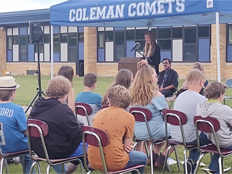 Emily VanSickle welcomed the class to the Junior High.