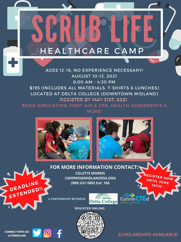 Scrub Life Healthcare Summer Camp Poster
