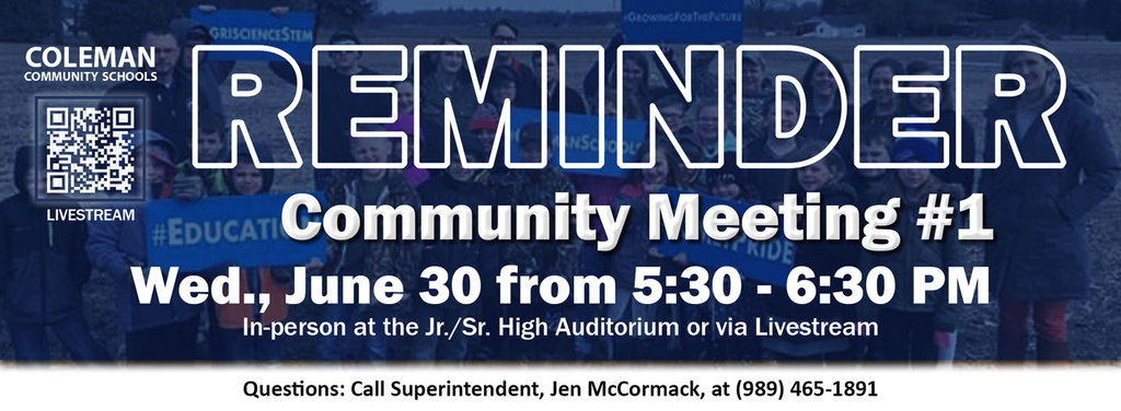 Community Meeting #1 Reminder