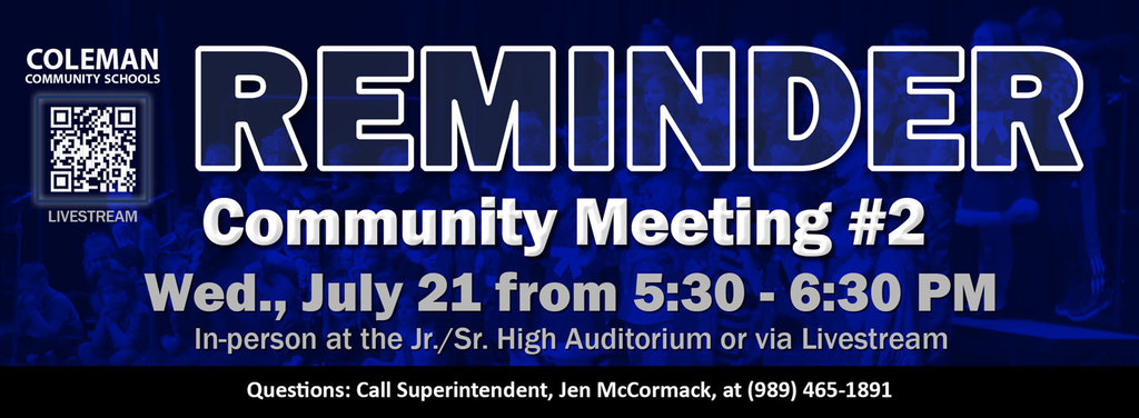 Community Meeting #2 Reminder