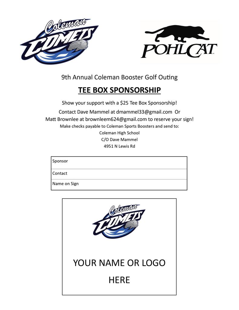 Tee box sponsorship form