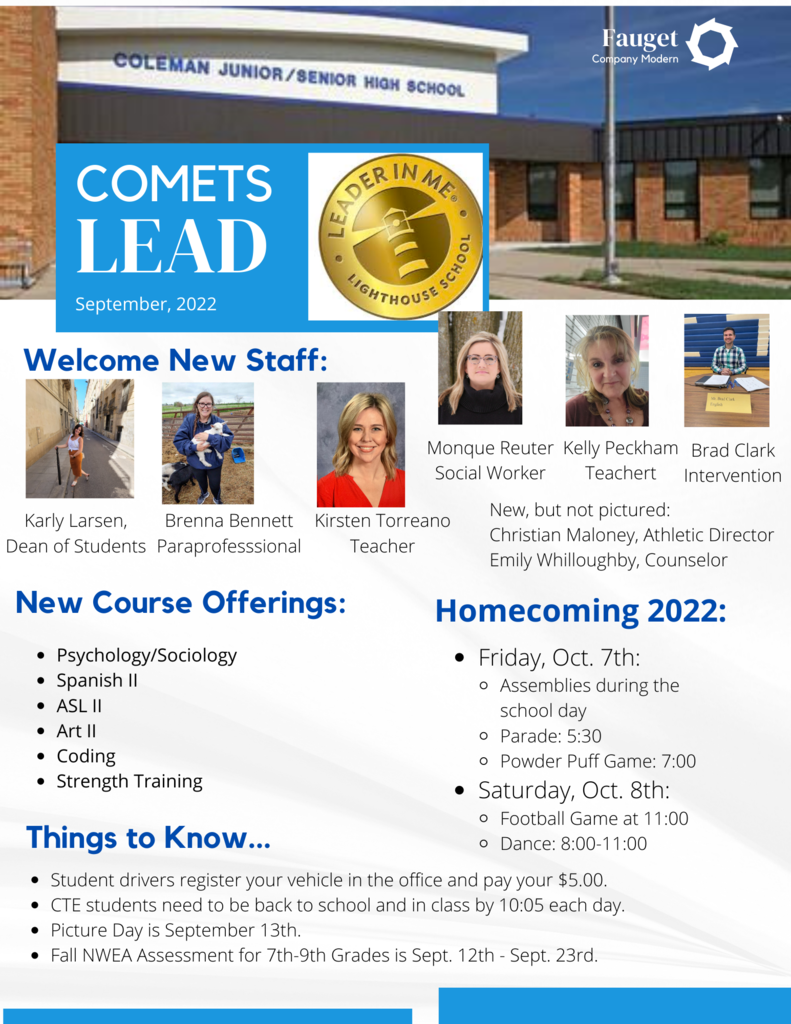 september comets lead newsletter