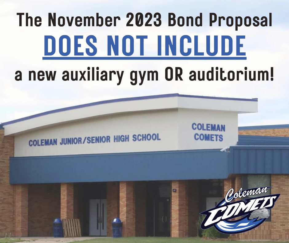 the november 2023 bond proposal does not include a new auxiliary gym or auditorium!