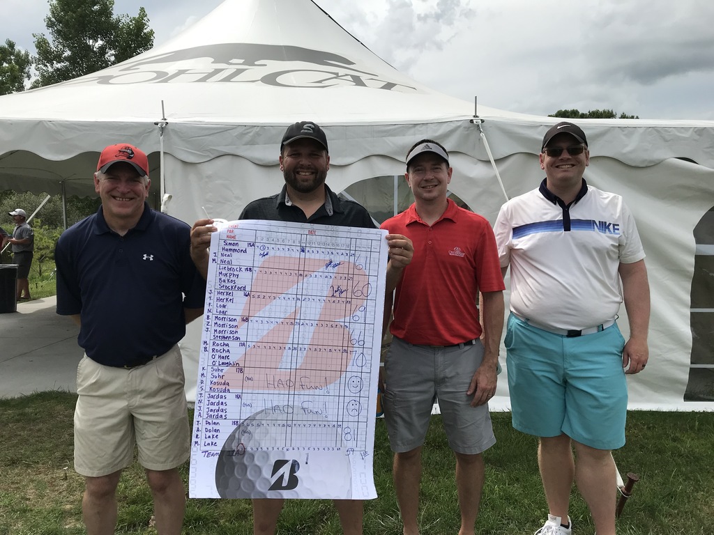 Booster Golf Outing winning teams displays scores